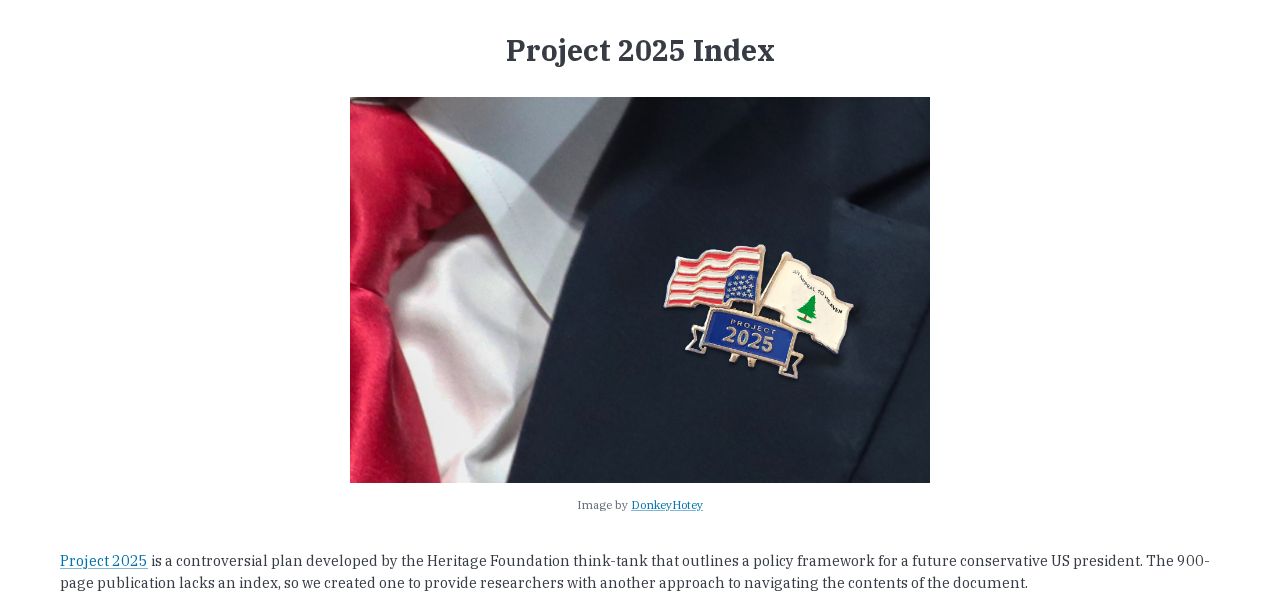 Project 2025 Index